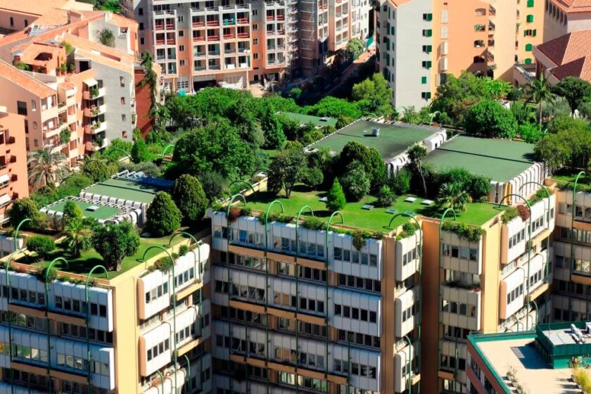 Mimarlıkta yeşil çatıların sağladığı avantajları yansıtan bir görselin alternatif açıklaması.
