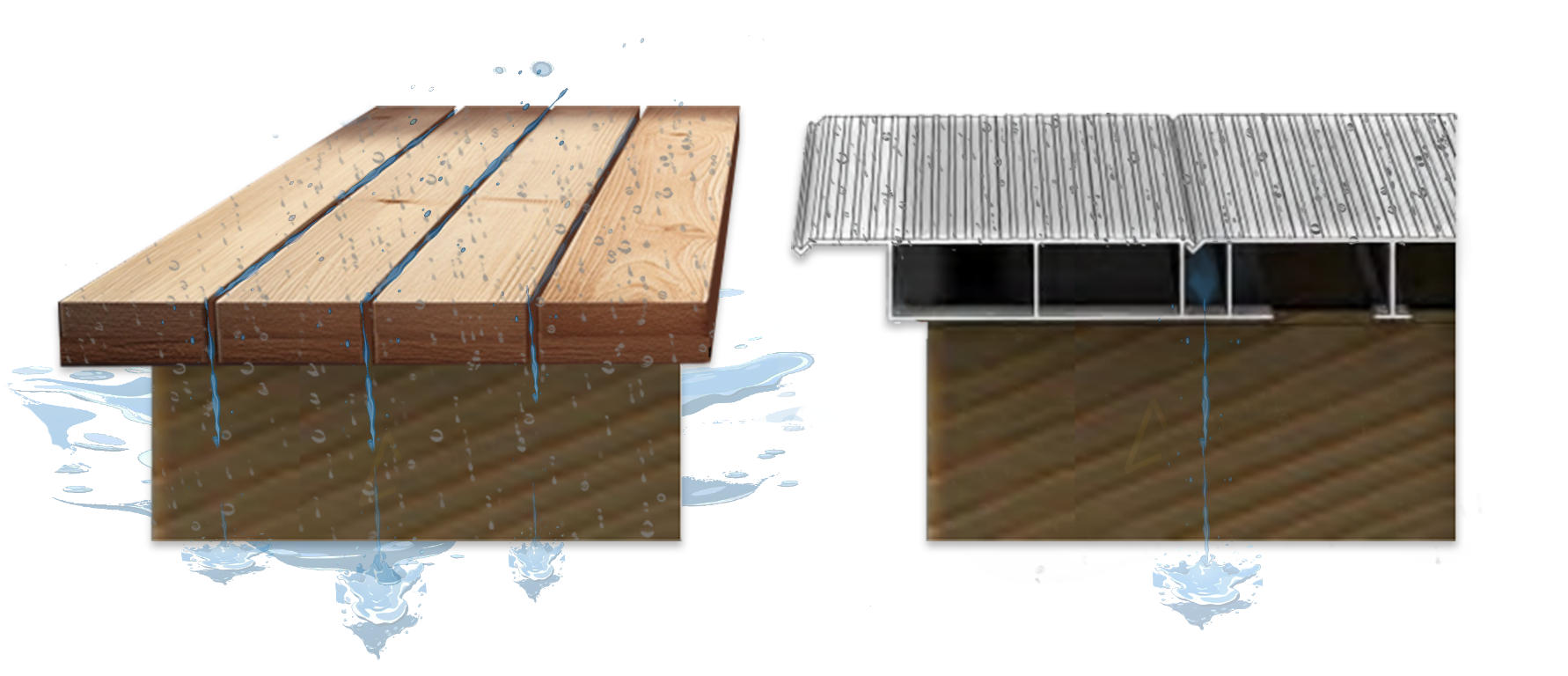 Alüminyum ve PVC doğramaların karşılaştırmalı görseli, farklı malzeme özellikleri ve kullanım alanlarını gösteriyor.