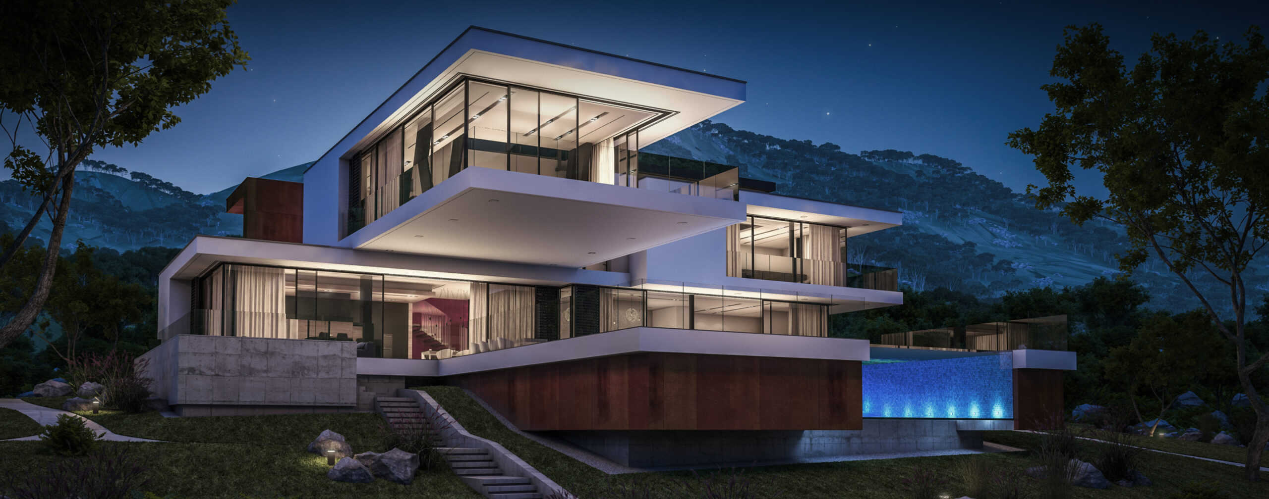 Alacaatlı’da yer alan, modern çizgilere sahip lüks konutların ve mimari ofislerin bulunduğu bir konut bölgesi.