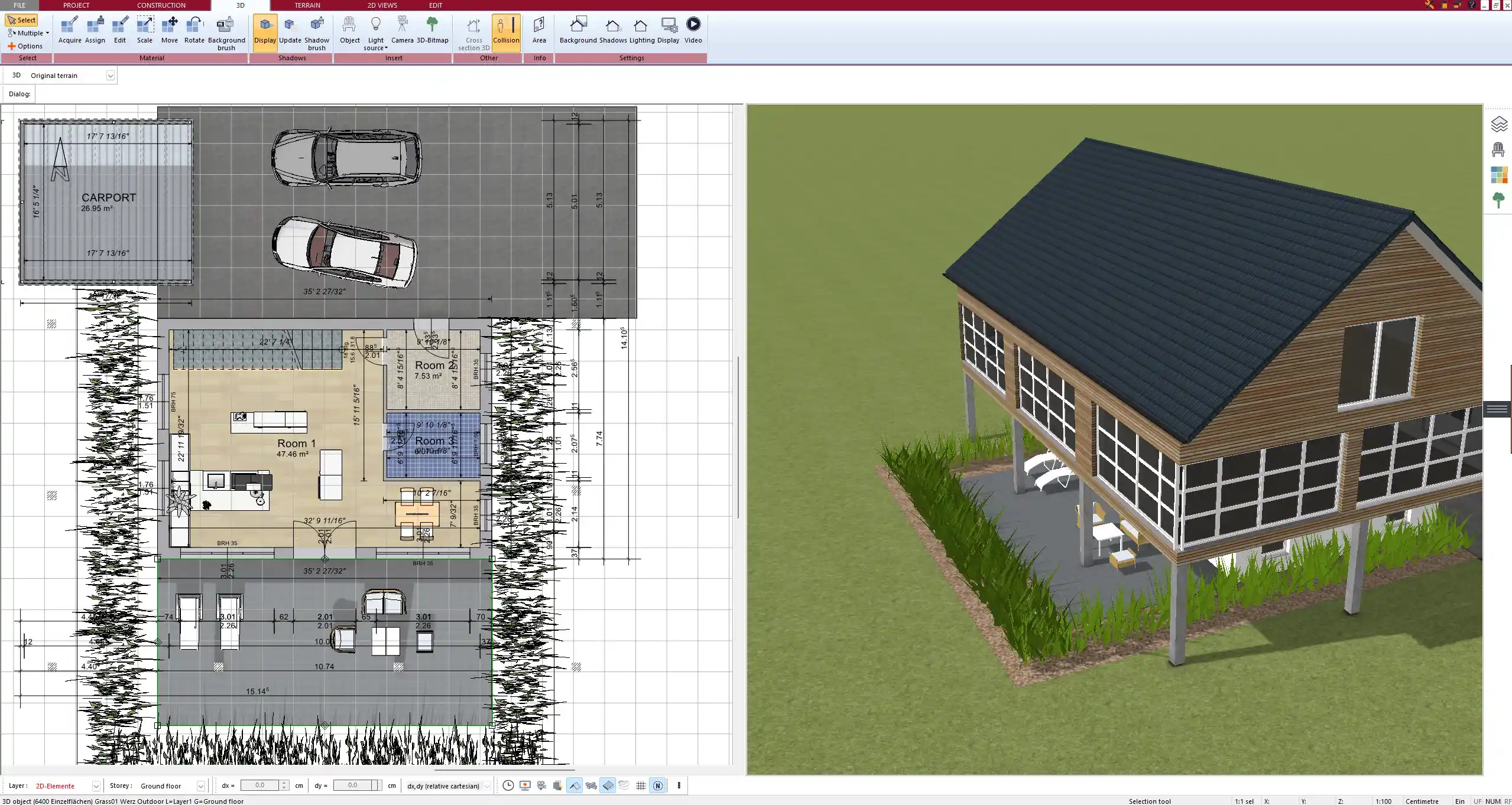 Beytepe’de bir villa projesine ait mimari çizimlerin, laptop ekranındaki fiyat tablosu ve hesap makinesiyle birlikte masada incelendiği bir çalışma ortamı.