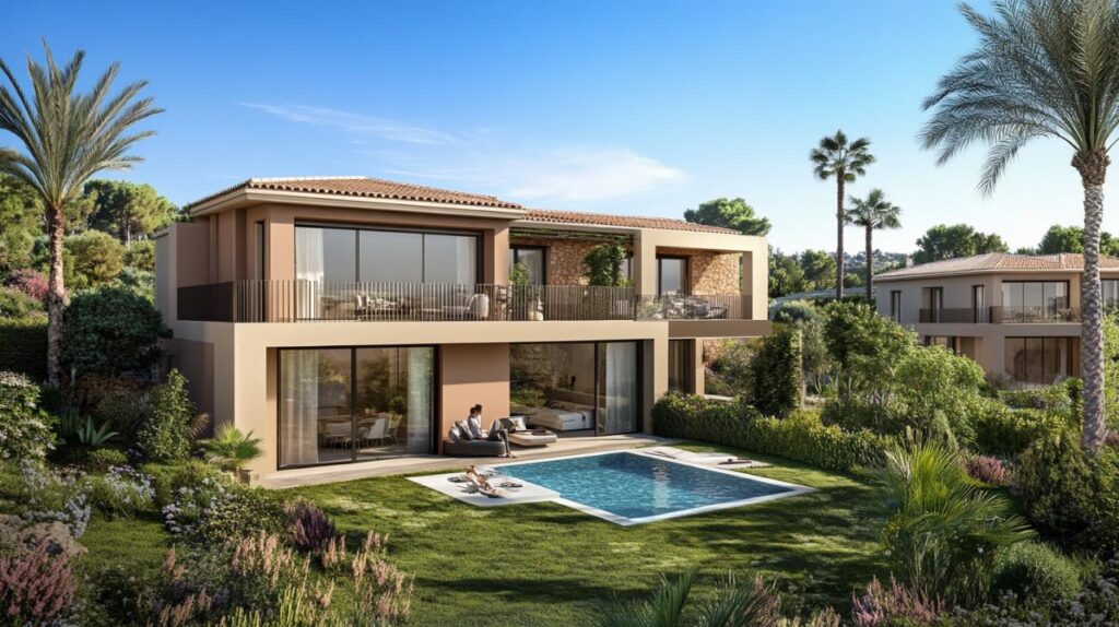 Çayyolu’nda villa projesi için değerlendirme yapan mimarlık ekibi; masa üzerinde plan çizimleri, cephe eskizleri, malzeme örnekleri ve bilgisayar yer alıyor.