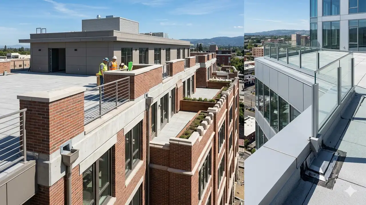 Çatı ve balkon kenarlarında güvenlik amacıyla inşa edilen parapet duvarı